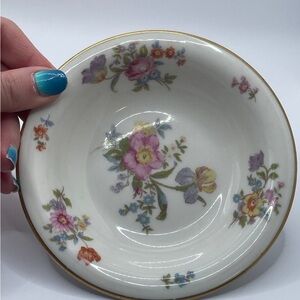 Vintage Floral Porcelain Bowl with Gold Trim Linda Lee Berry Bowl